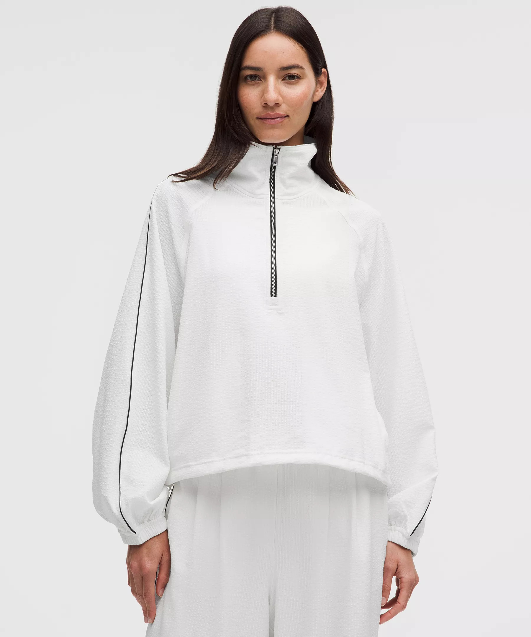 Seersucker WovenAir Funnel-Neck Half Zip | Lululemon (US)