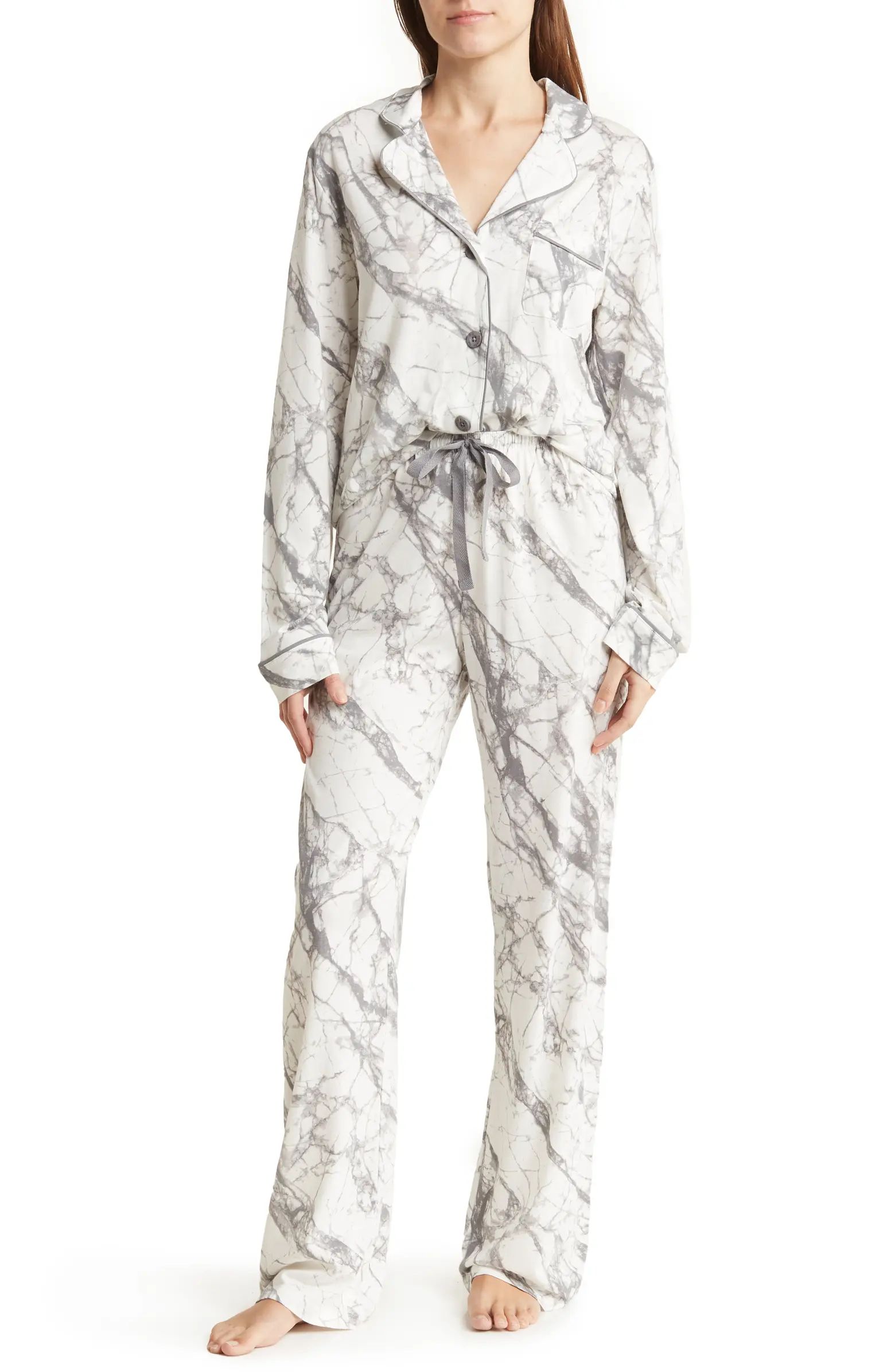 PJ Salvage Jersey Long Sleeve Top & Pants 2-Piece Pajama Set | Nordstromrack | Nordstrom Rack