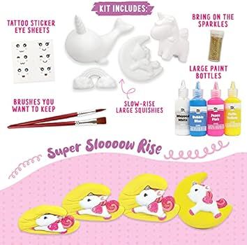 Unicorn Gifts for Girls. Arts & Crafts Paint Your Own Rainbows & Awesomeness Squishies DIY Kit. G... | Amazon (US)