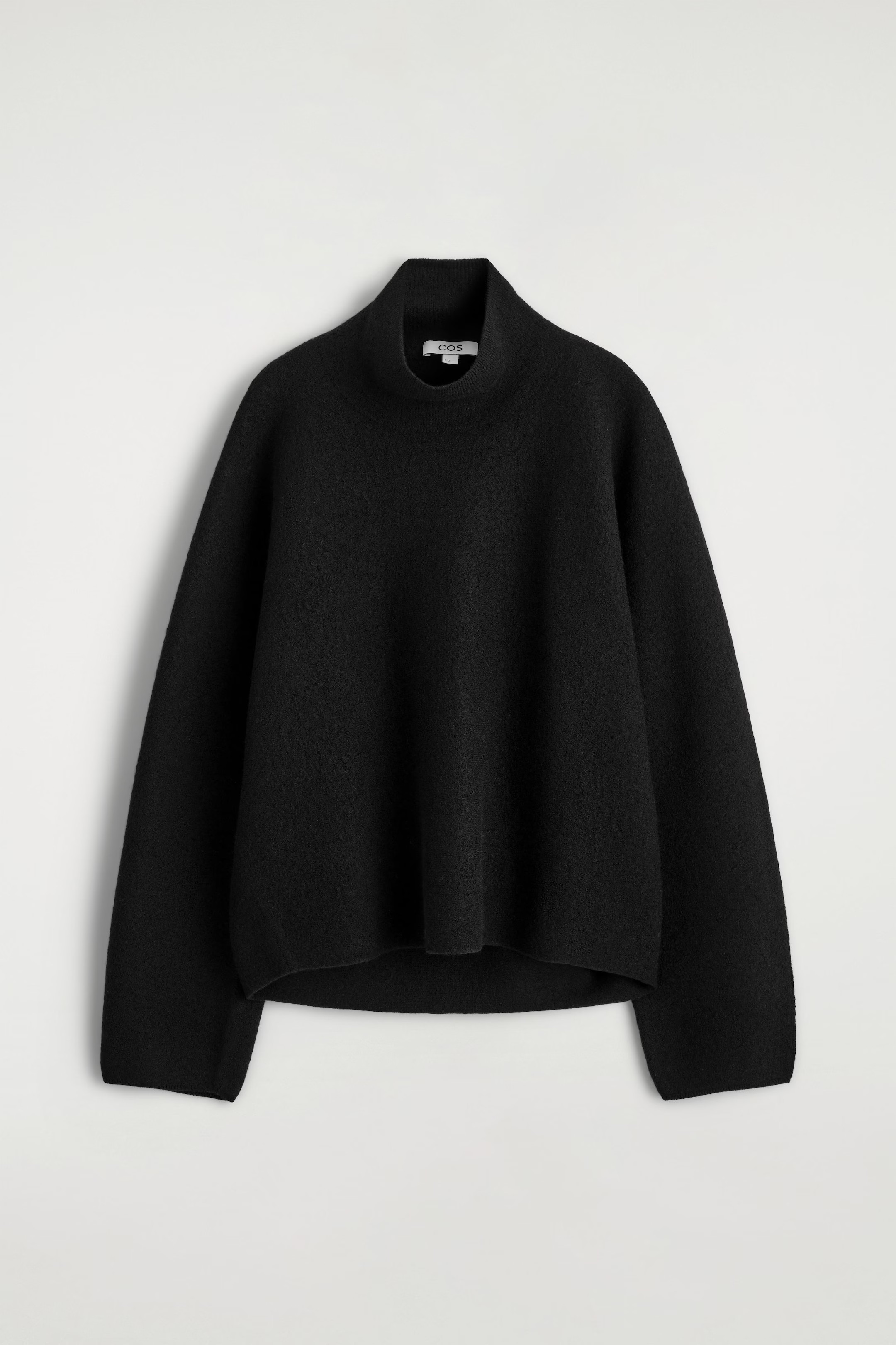 BOILED-WOOL FUNNEL-NECK JUMPER - BLACK | COS GB | COS UK