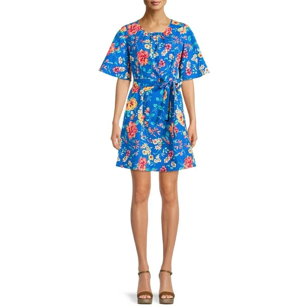 The Pioneer Woman Scoop Neck Bell Sleeve Dress, Women’s - Walmart.com | Walmart (US)