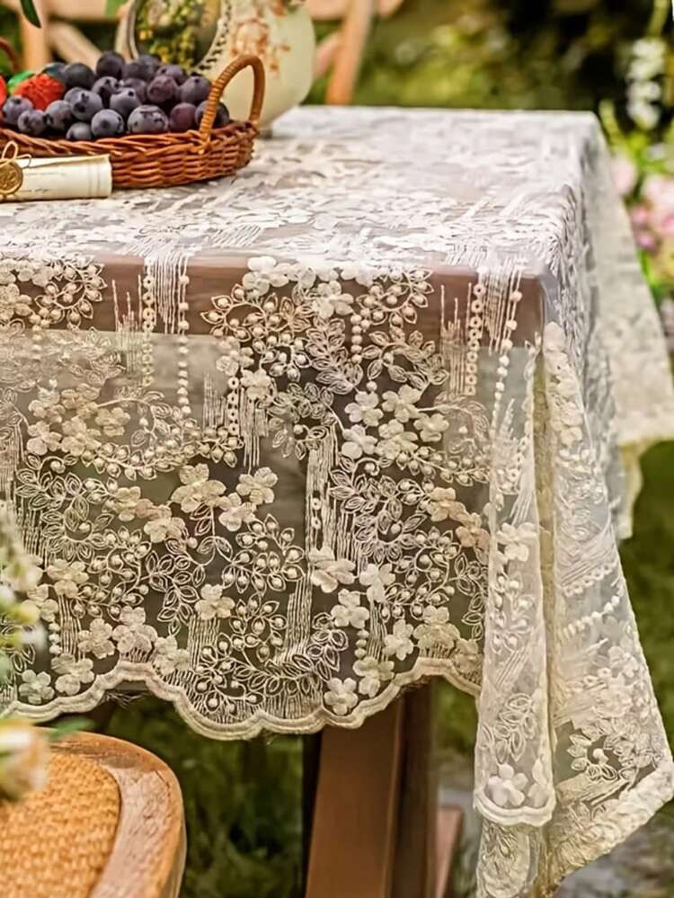 White Lace Tablecloth | SHEIN