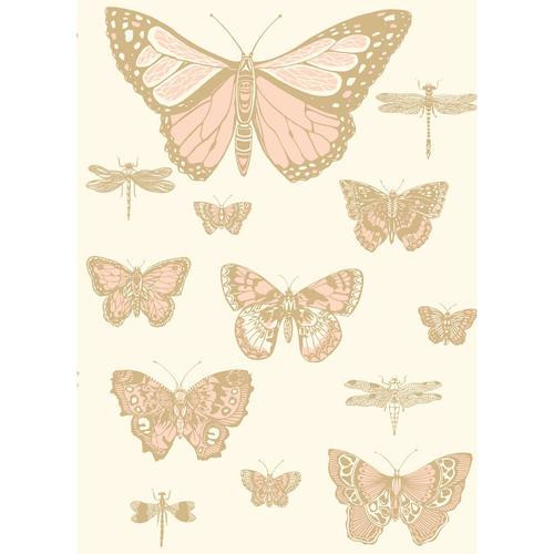 Cole & Son Butterflies & Dragonflies Pink On Ivry Wallpaper | DecoratorsBest | DecoratorsBest