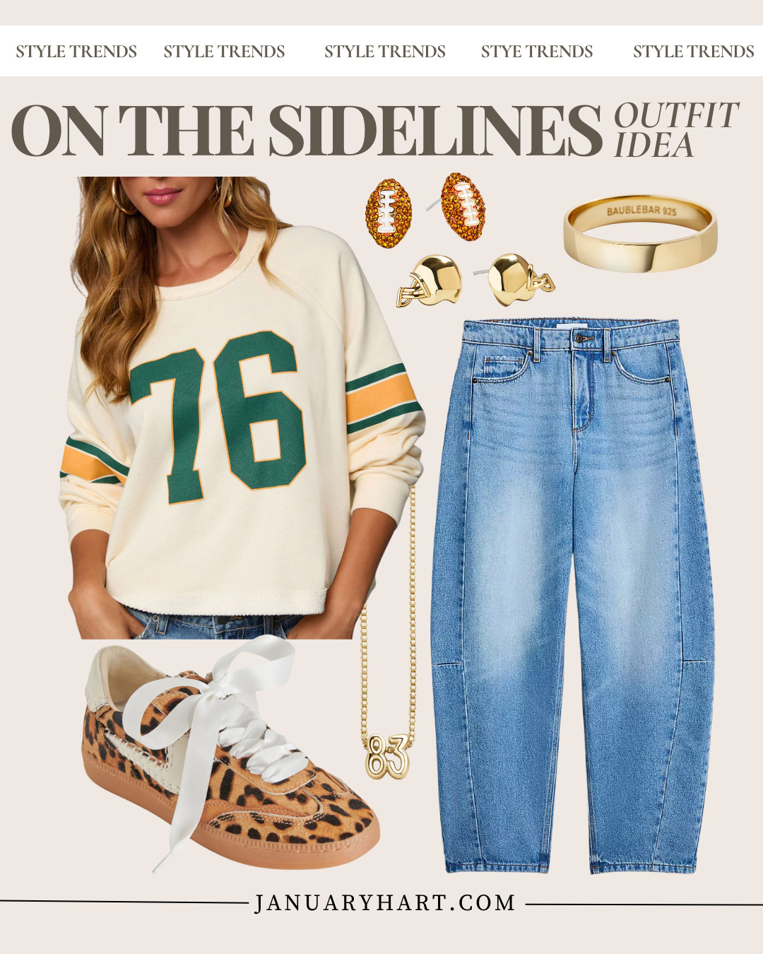 The October Lookbook 🍁

fall outfits, game day outfit ideas with jeans, casual jeans outfit, fall street style, jersey, leopard sneakers 

 #LTKOver40 #LTKFindsUnder100 #LTKStyleTip