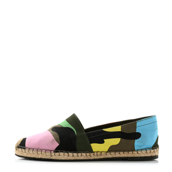 Canvas Camouflage Espadrille Flats 39 Multicolor | FASHIONPHILE (US)