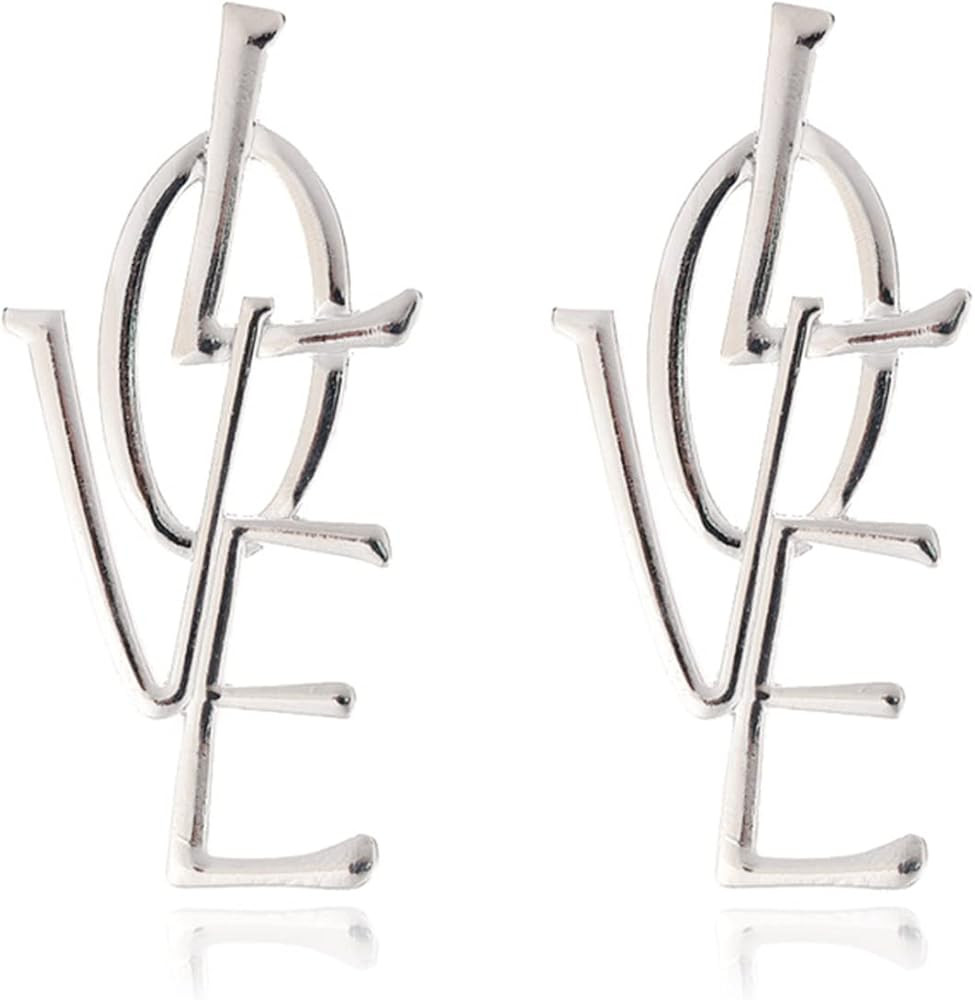 Punk Love Letter Large Long Drop Dangle Earrings Statement Jewelry for Women Statement Trendy Ear... | Amazon (US)