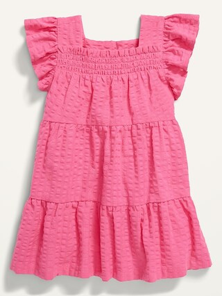 Textured Seersucker Ruffle-Trim Swing Dress for Baby | Old Navy (US)