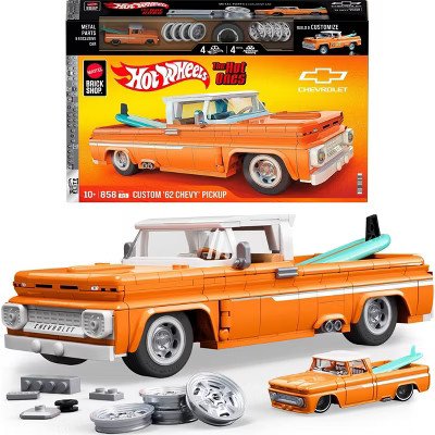 Mattel Brick Shop Hot Wheels Custom 62 Chevy Pickup Building Toy Kit for Collectors - 858pc | Target
