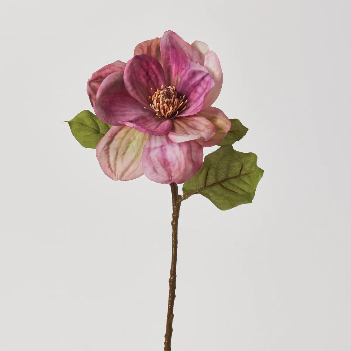 Mauve Pink Magnolia Bloom Single Stem Faux Floral Spray - 27" | Darby Creek Trading