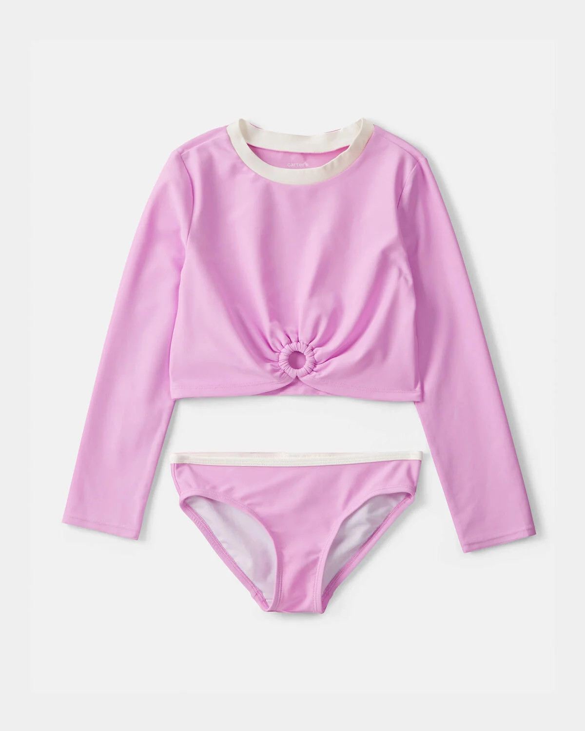 Girls 2-Piece Long-Sleeve Rashguard Swimsuit Set - Pink | Carter's | Carter's Inc