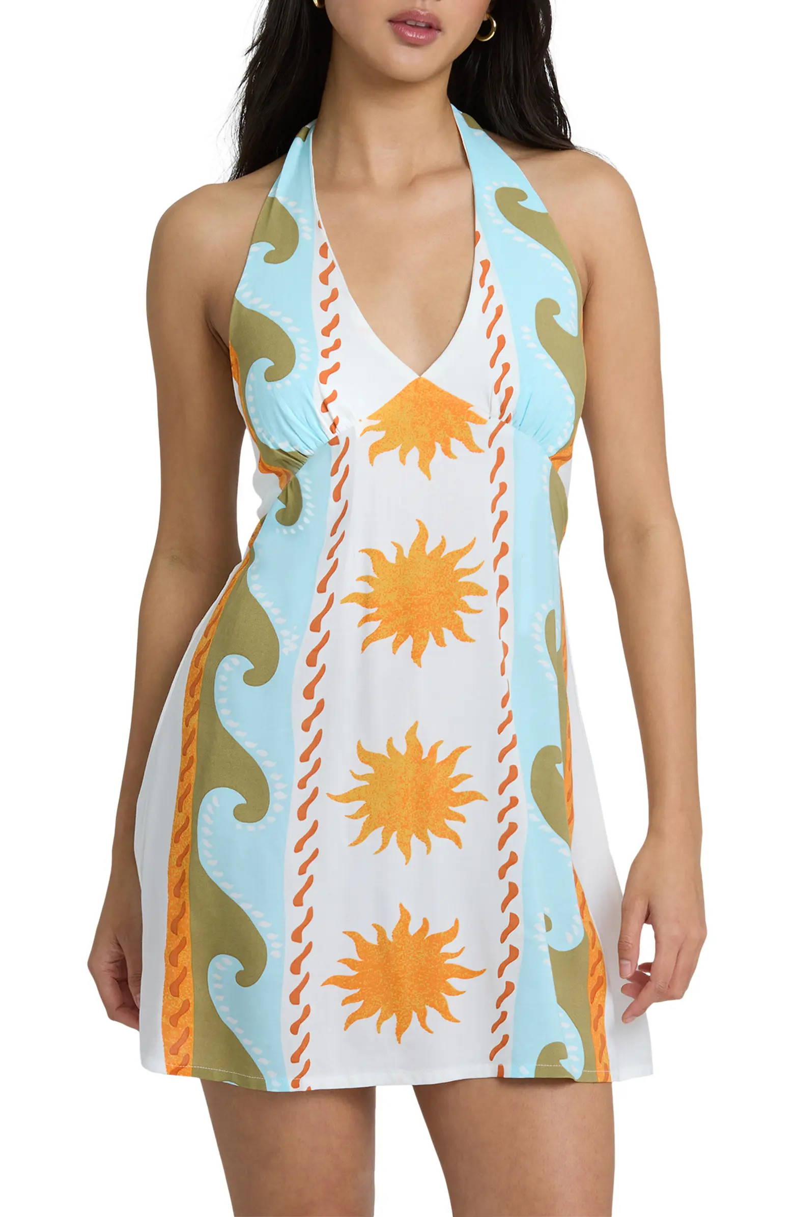 Billabong Sunny Sometimes Halter Minidress | Nordstrom | Nordstrom