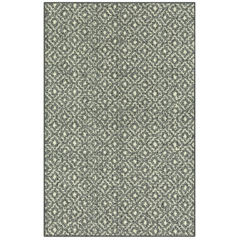 Mainstays Geometric Diamond Black Tonal Olefin Indoor Accent Rug, 2'6"x3'10", Skid-Resistant | Walmart (US)