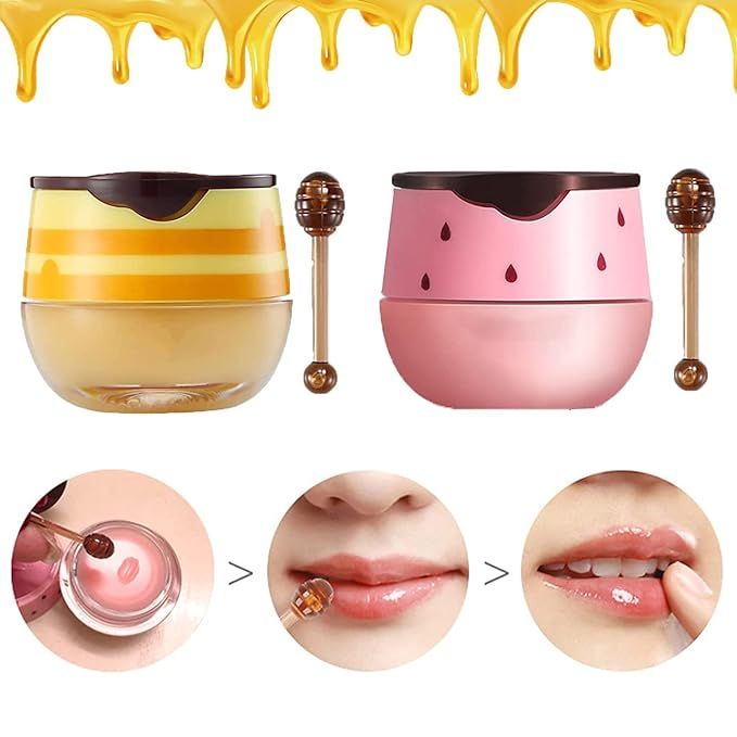 2PCS Bee Balm Lip Balm Honey Pot,Propolis Moisturizing Honey Lip Mask Lip Balm,Hydrating Preventi... | Amazon (US)