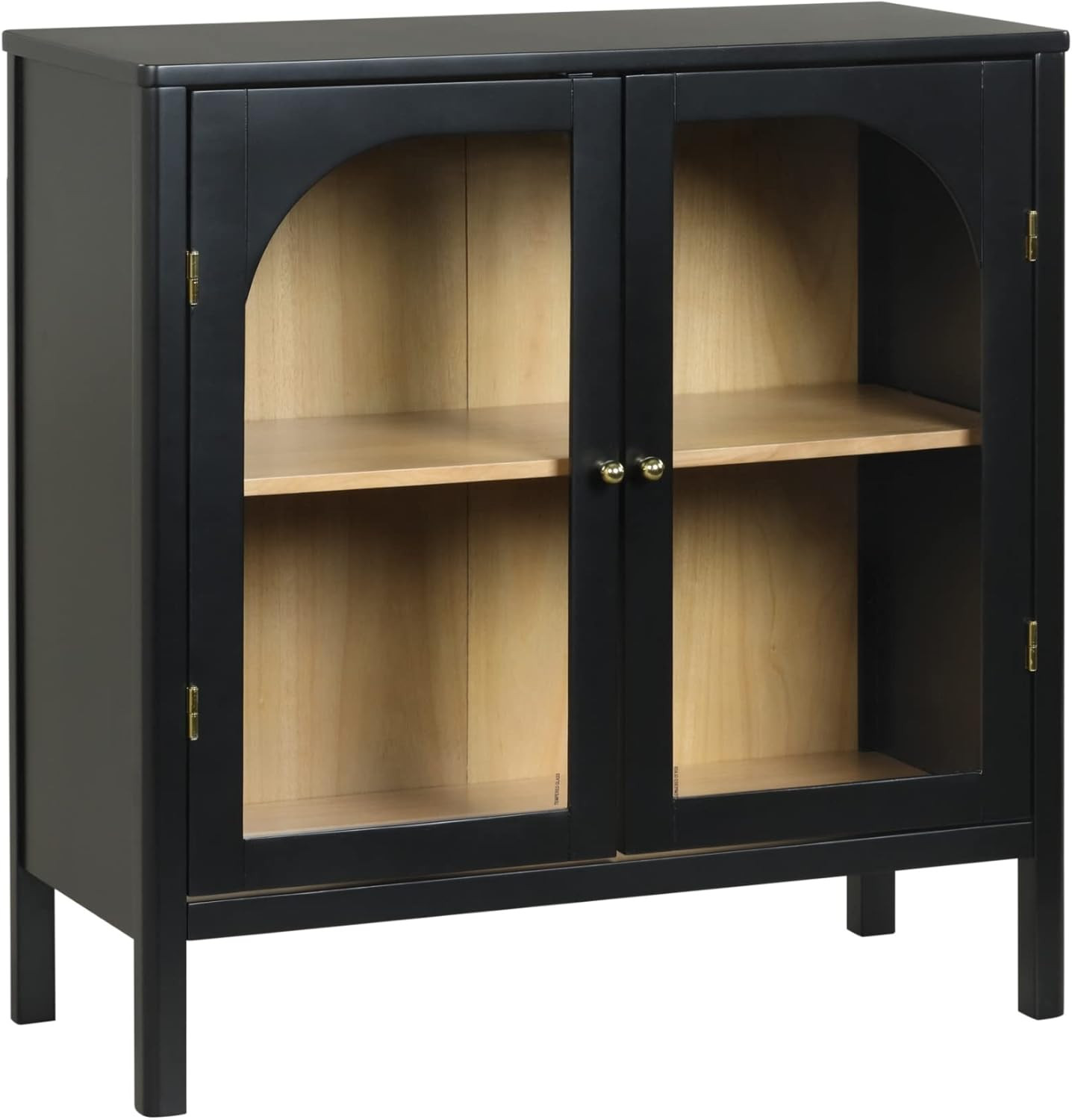 Nathan James Mason Storage Cabinet, Free Standing Accent Sideboard Buffet, Credenza with Glass Do... | Amazon (US)