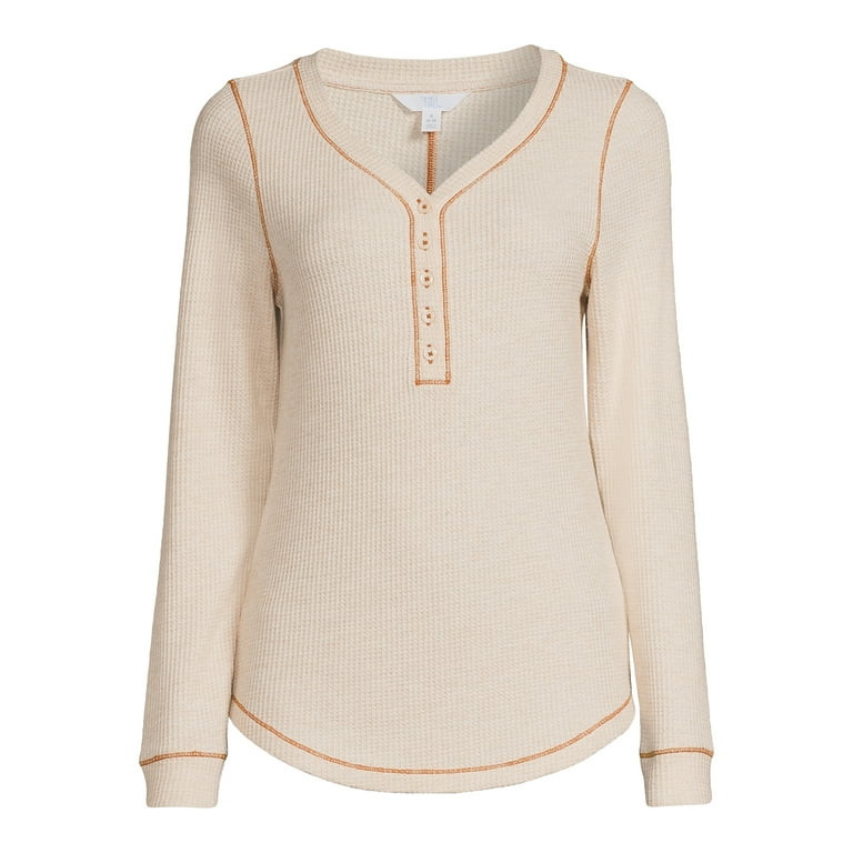 Time and Tru Women's Long Sleeve Henley Top | Walmart (US)