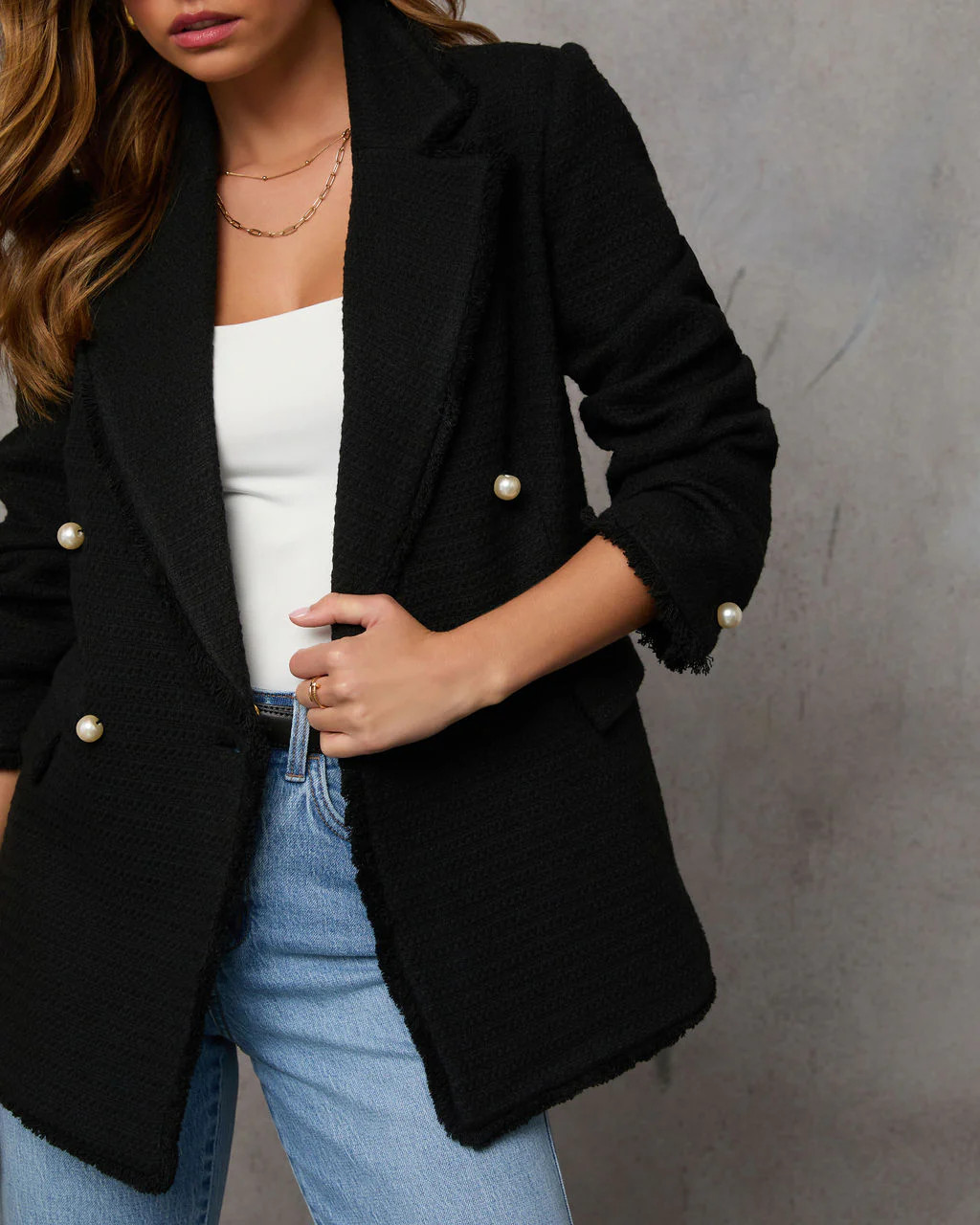 Workwear Icon Frayed Trim Blazer | VICI