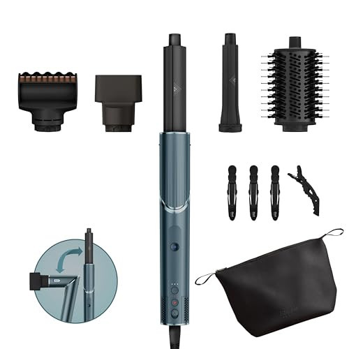 Shark FlexStyle Limited Edition Teal Gift Set 5-in-1 Air Styler & Hair Dryer, Auto-Wrap Curlers, FrizzFighter Finishing Tool, Oval Brush, Concentrator, Clips & Storage Bag, No Heat Damage HD450TLUK | Amazon (UK)