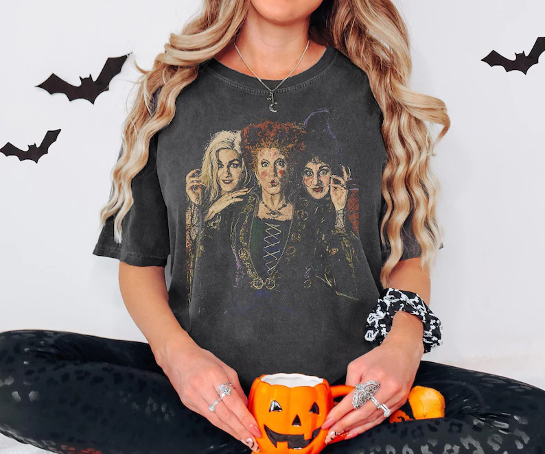 Comfort Colors® Hocus Pocus Shirt, Vintage Halloween Characters Tee, Spooky Season Shirt, Hallow... | Etsy (Global)