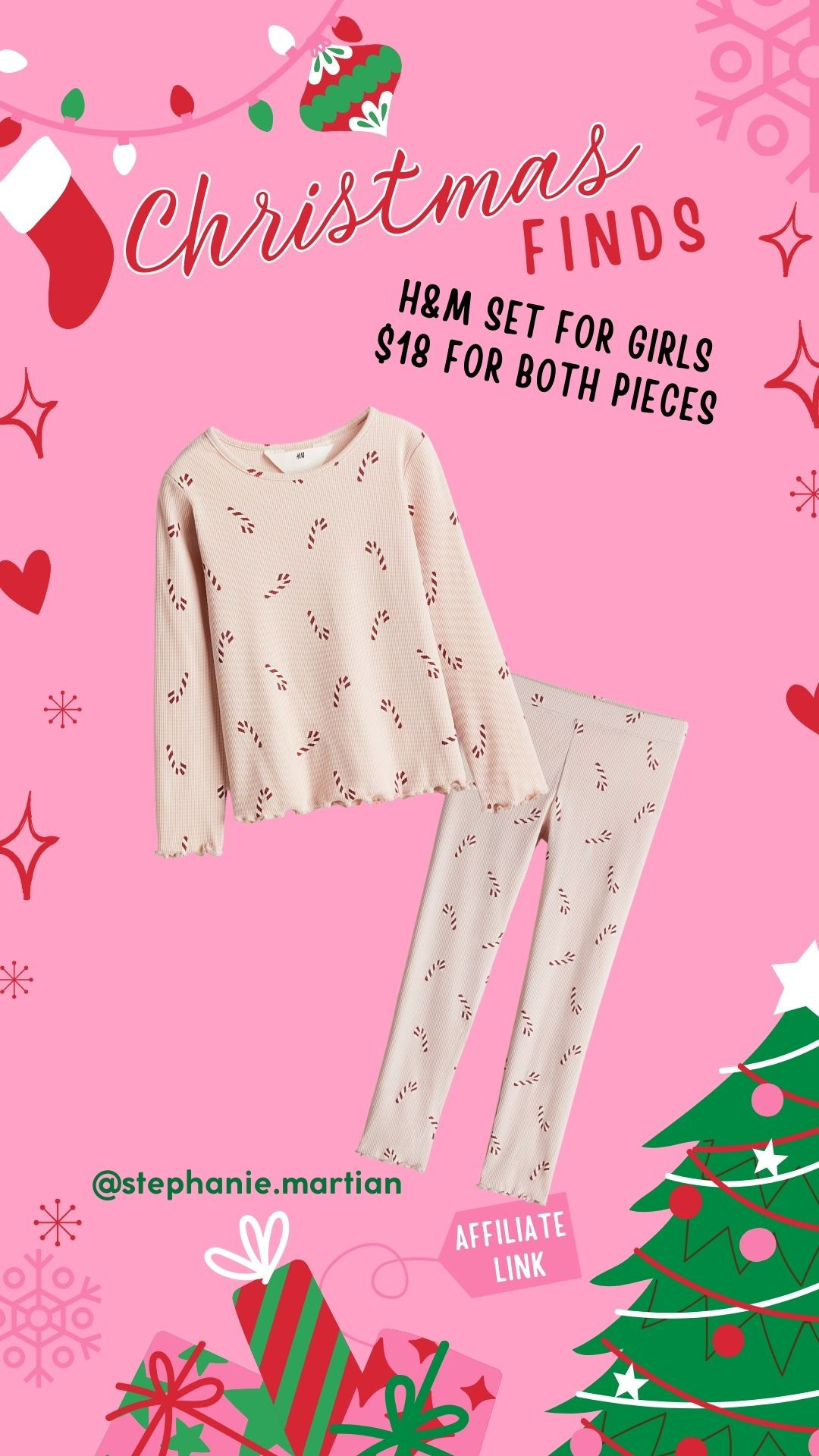 The cutest little matching Candy Cane set for girls! Sizes 2 - 10 (purchase the shirt and pants individually). Comes to $18! 

 #LTKHoliday #LTKKids #LTKFamily