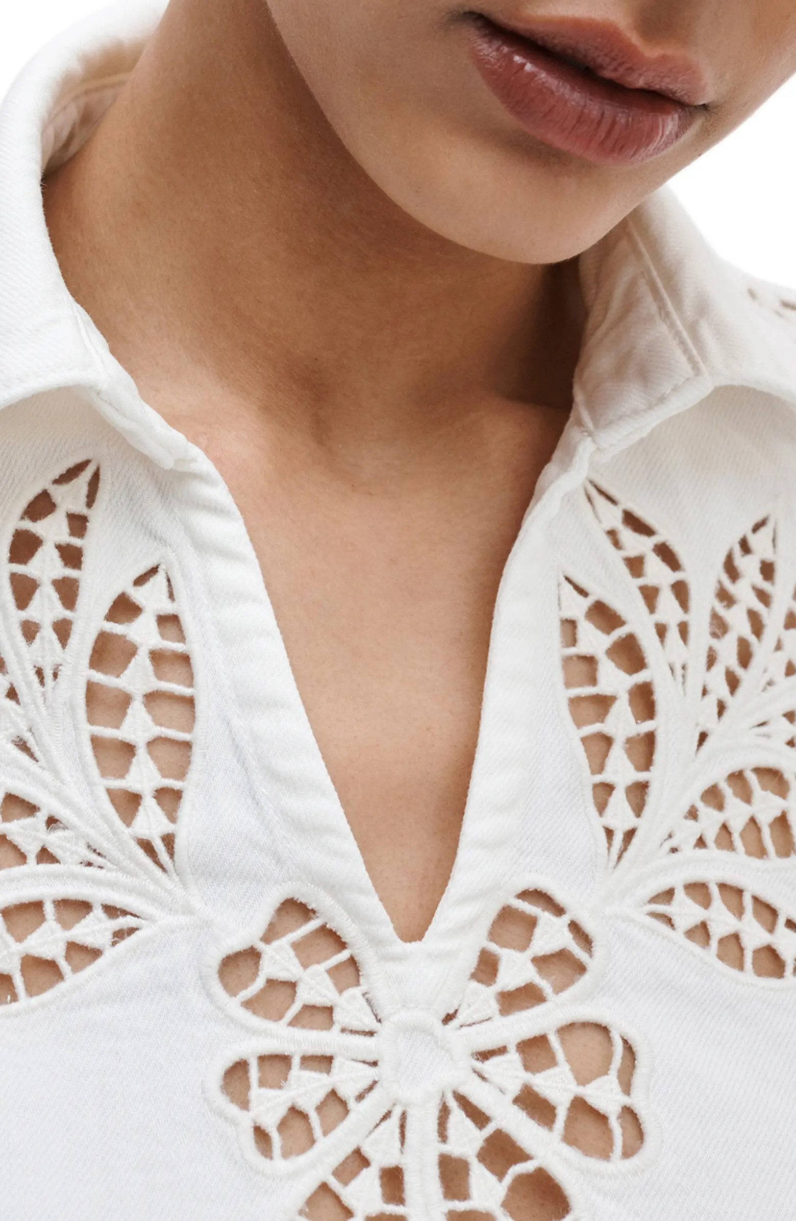 Lucy Eyelet Cotton Blend Popover Top | Nordstrom