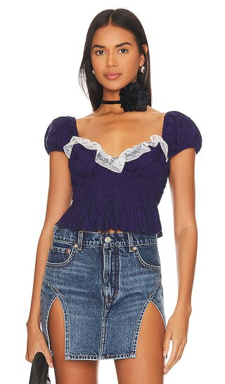 Holland Top in Blue | Revolve Clothing (Global)