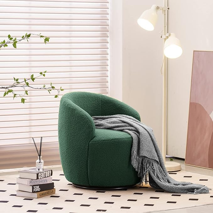 Small Swivel Chair for Living Room Bedroom Corner Chairs for Small Space Boucle Barrel Chair Crea... | Amazon (US)