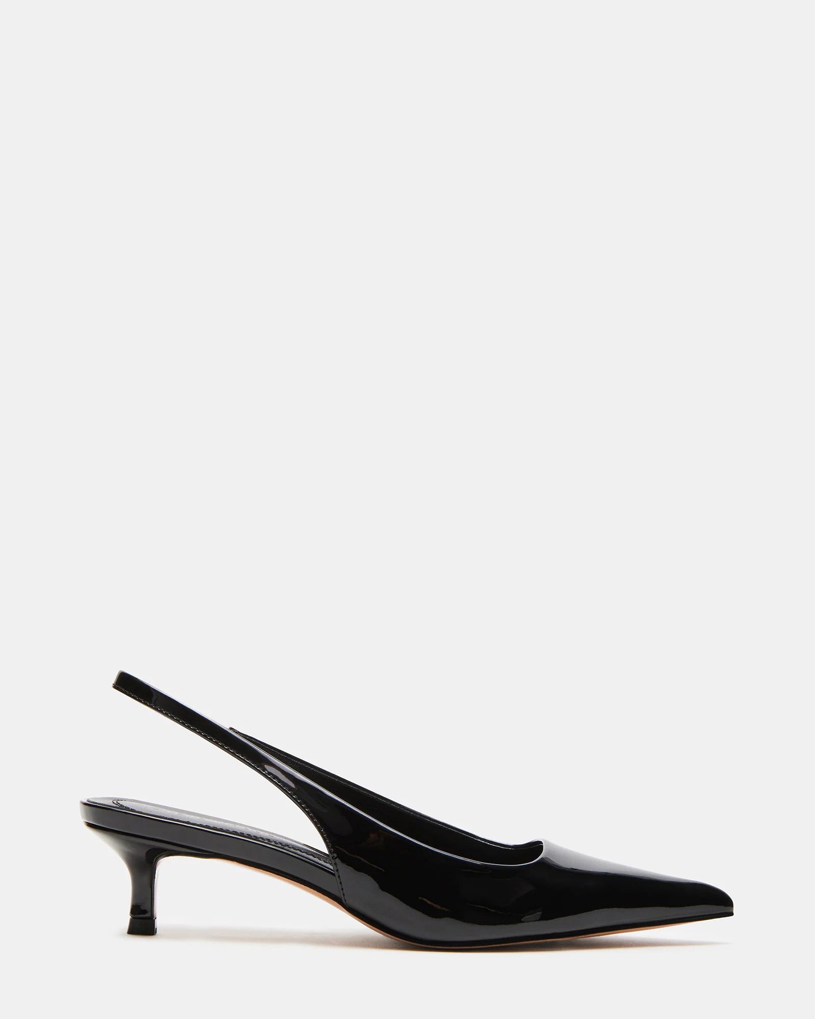 KITTIE Black Patent Kitten Heel Slingback Pump Heel | Women's Heels | Steve Madden (US)