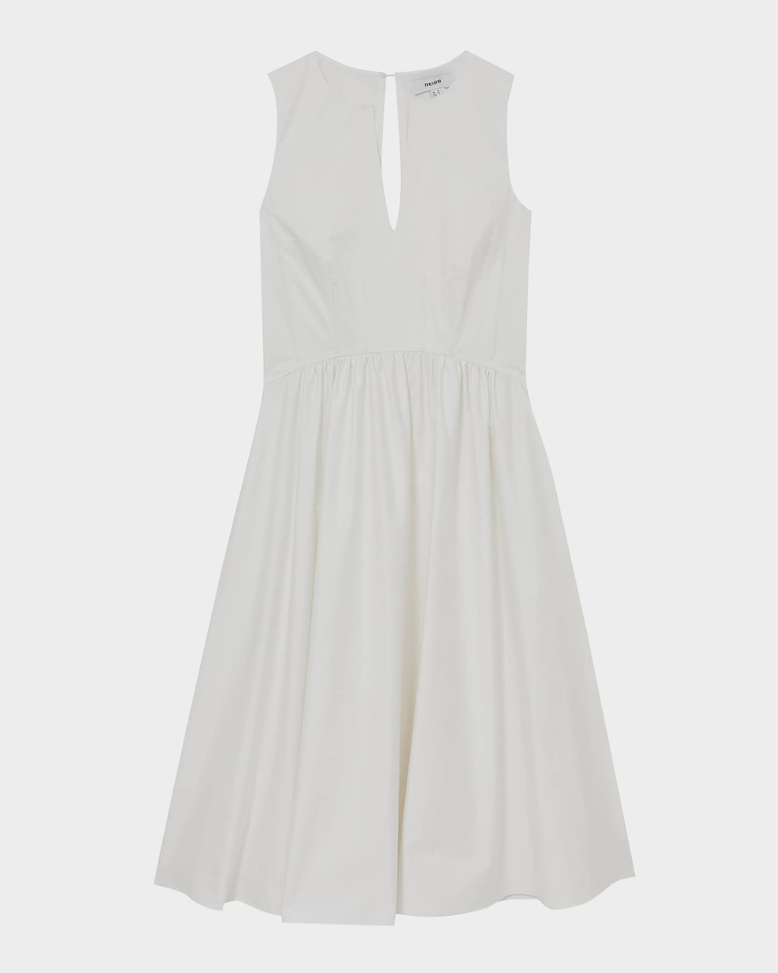 Reiss Liza Sleeveless Cotton Midi Dress | Neiman Marcus