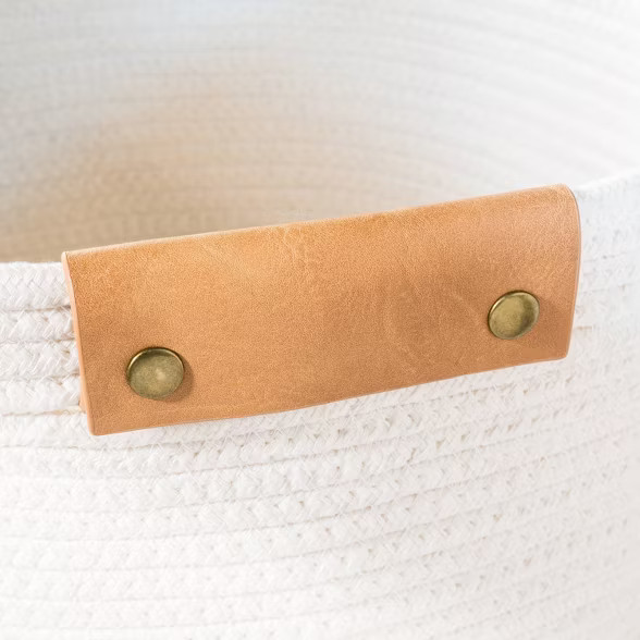 Decorative Coiled Rope Square Base Tapered Basket Small White 13" - Threshold™ | Target