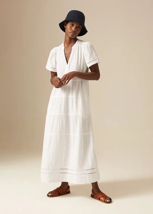 Cheesecloth Flared Sleeve Maxi Dress | ME + EM