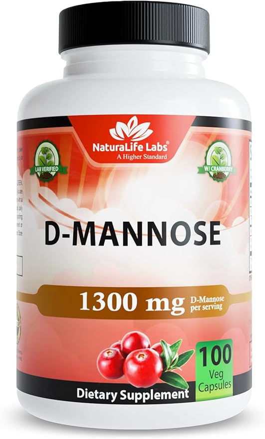 NaturaLife Labs Organic D-Mannose 1300mg + Organic Cranberry Extract 100mg per Serving – Urinar... | Amazon (US)