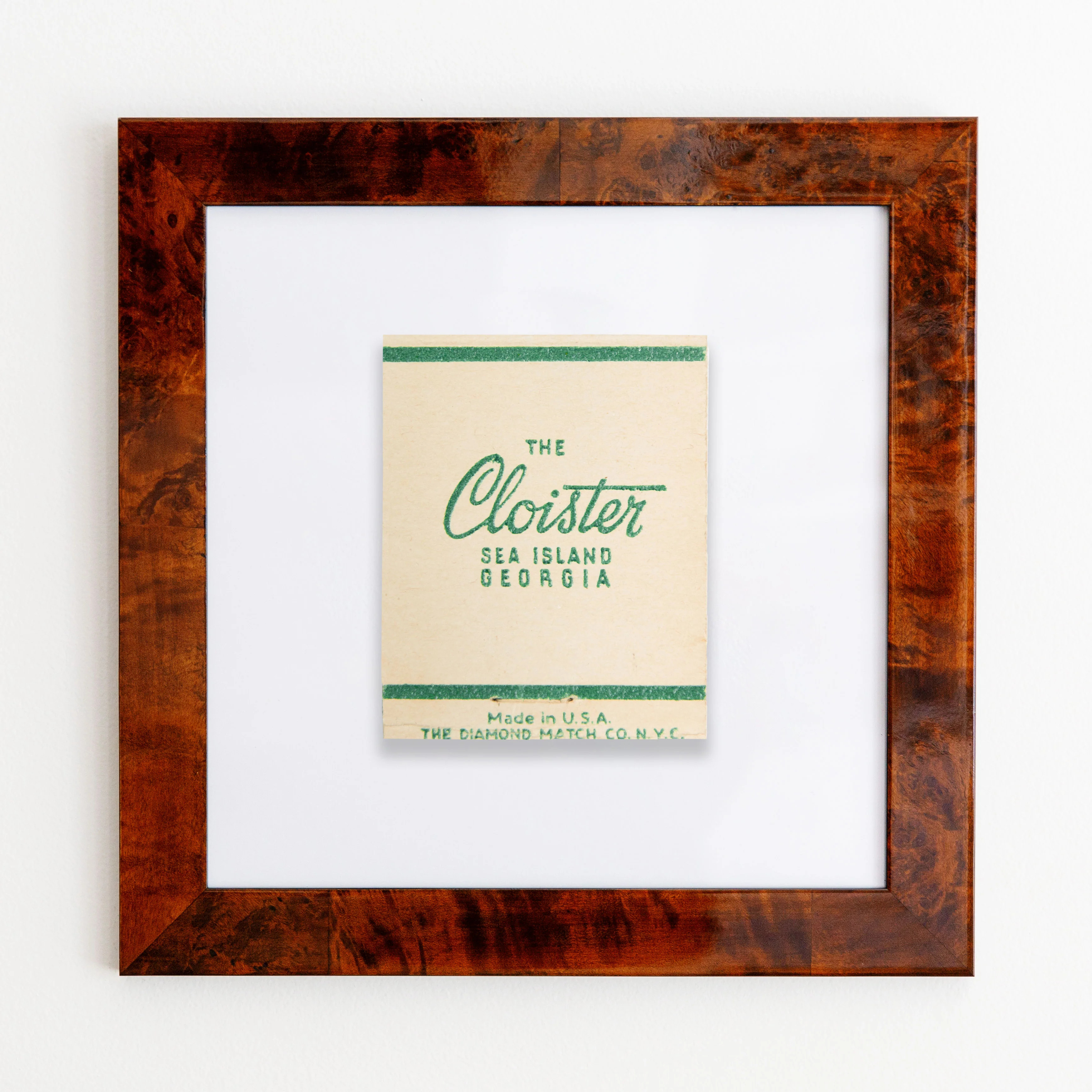 Sea Island (The Cloister Cream) - Framed Print Matchbook - Golf Gift - Match South | Match South