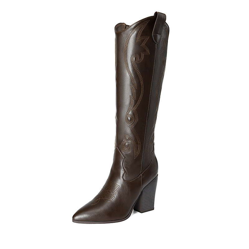 DREAM PAIRS Pointed Toe Embroidered Cowboy Boots | Dream Pairs