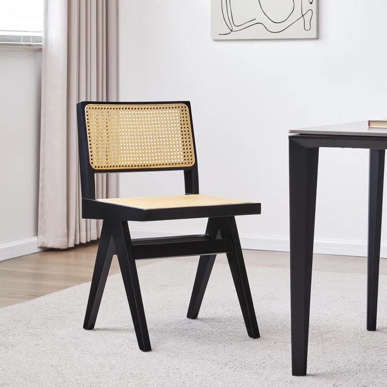 Solid Wood Dining Chair Cane Back Side Chair (Set of 2) | Wayfair North America