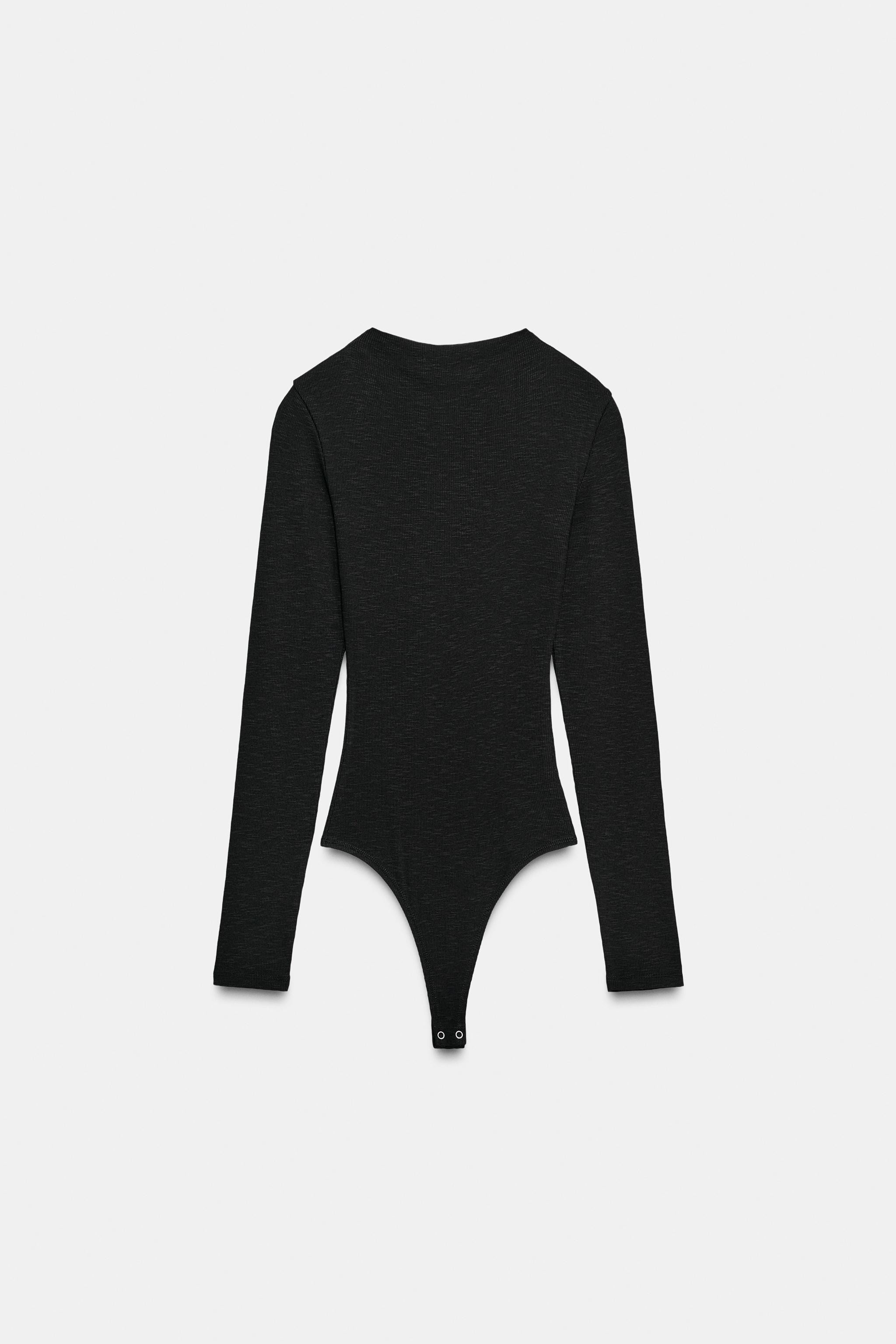 LONG SLEEVE RIBBED BODYSUIT | Zara US