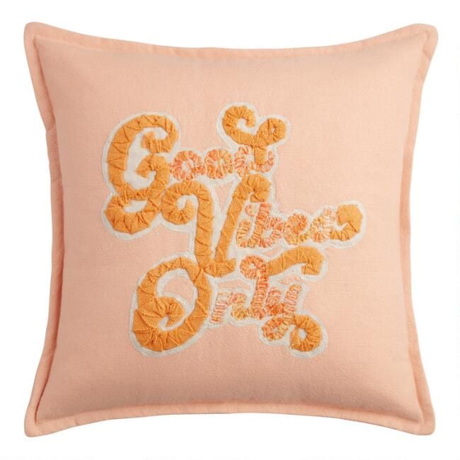 Good Vibes Only Indoor Outdoor Throw Pillow | World Market