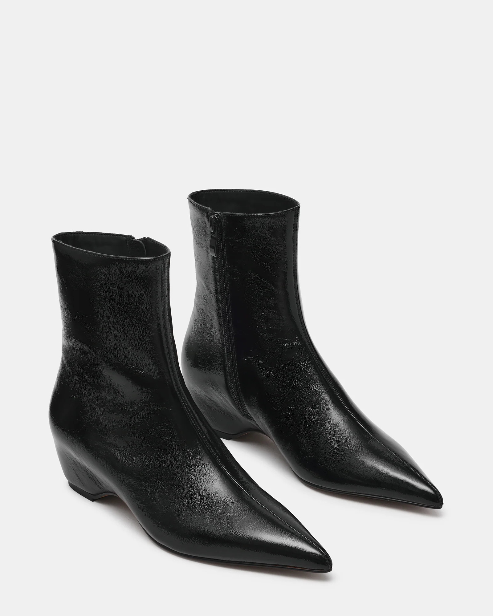 KARLSON Black Leather Pointed-Toe Women's Ankle Boot | Steve Madden (US)
