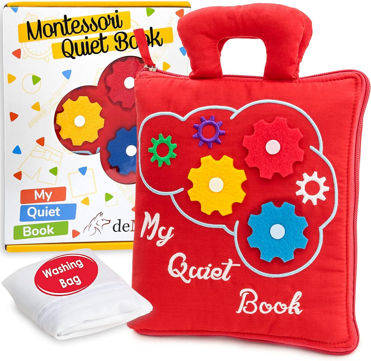 deMoca Quiet Book Montessori Toys for Toddlers – Travel Toy – Educational Toy with 9 Sensory ... | Amazon (US)