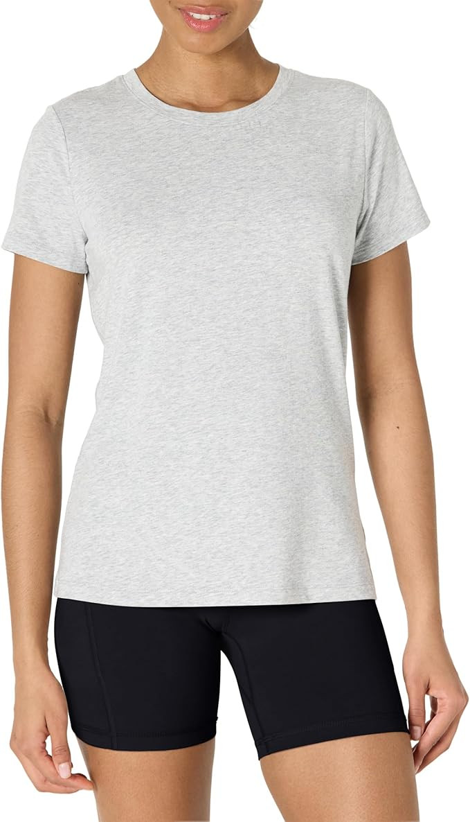 Amazon Essentials Women's Active Soft Cotton Regular Fit Crewneck Short Sleeve Lightweight Yoga W... | Amazon (US)