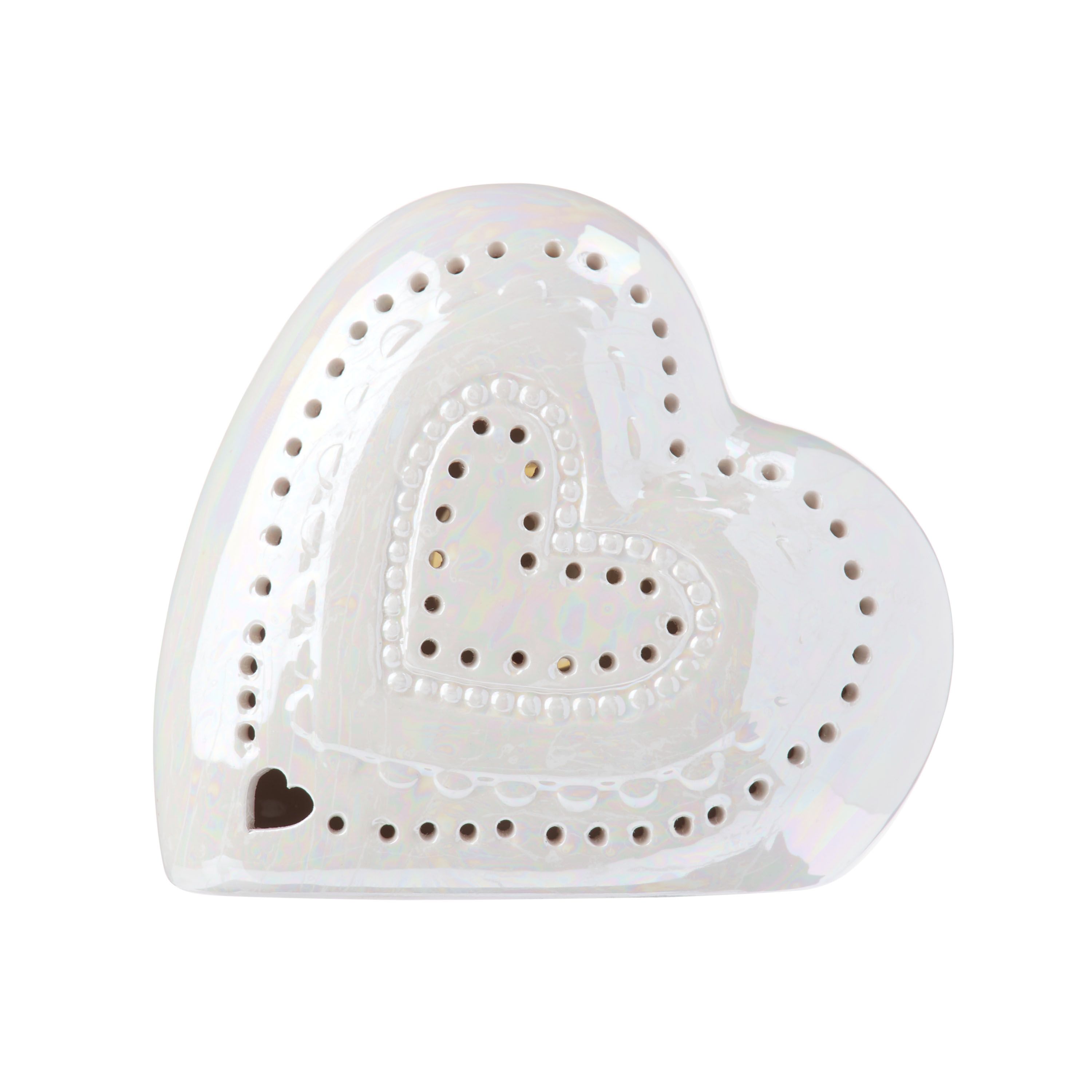 Way To Celebrate Valentine's Day Ceramic LED Heart Decoration, Iridescent | Walmart (US)