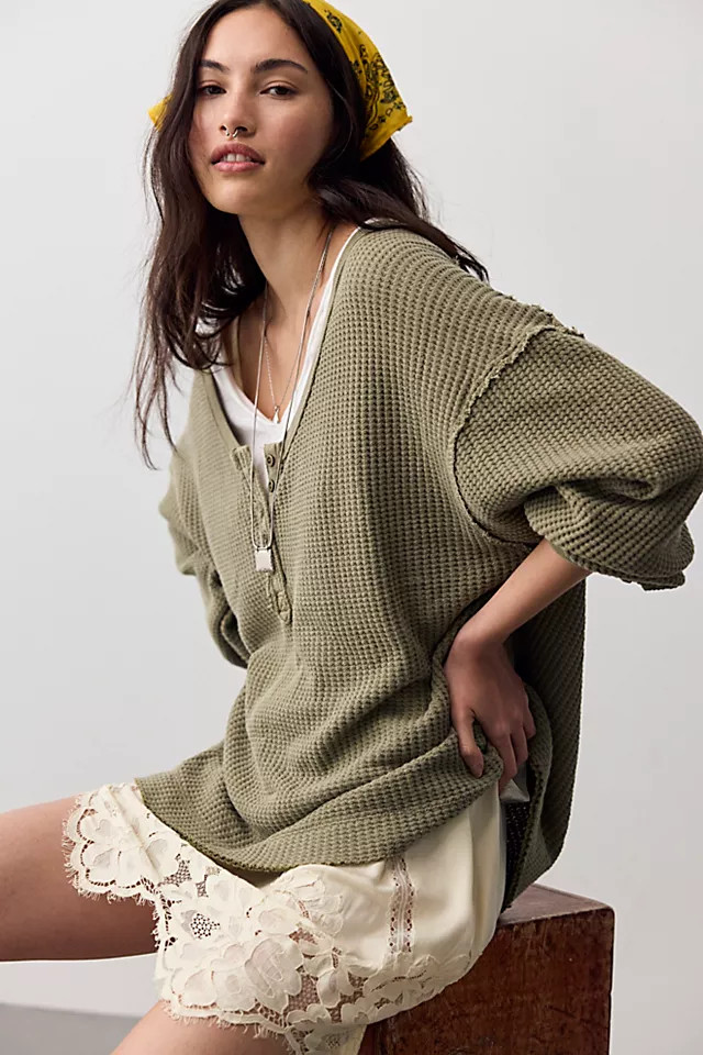 We The Free Montreal Oversized Thermal Henley | Free People (Global - UK&FR Excluded)