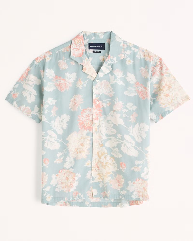 Camp Collar Button-Up Shirt | Abercrombie & Fitch (US)
