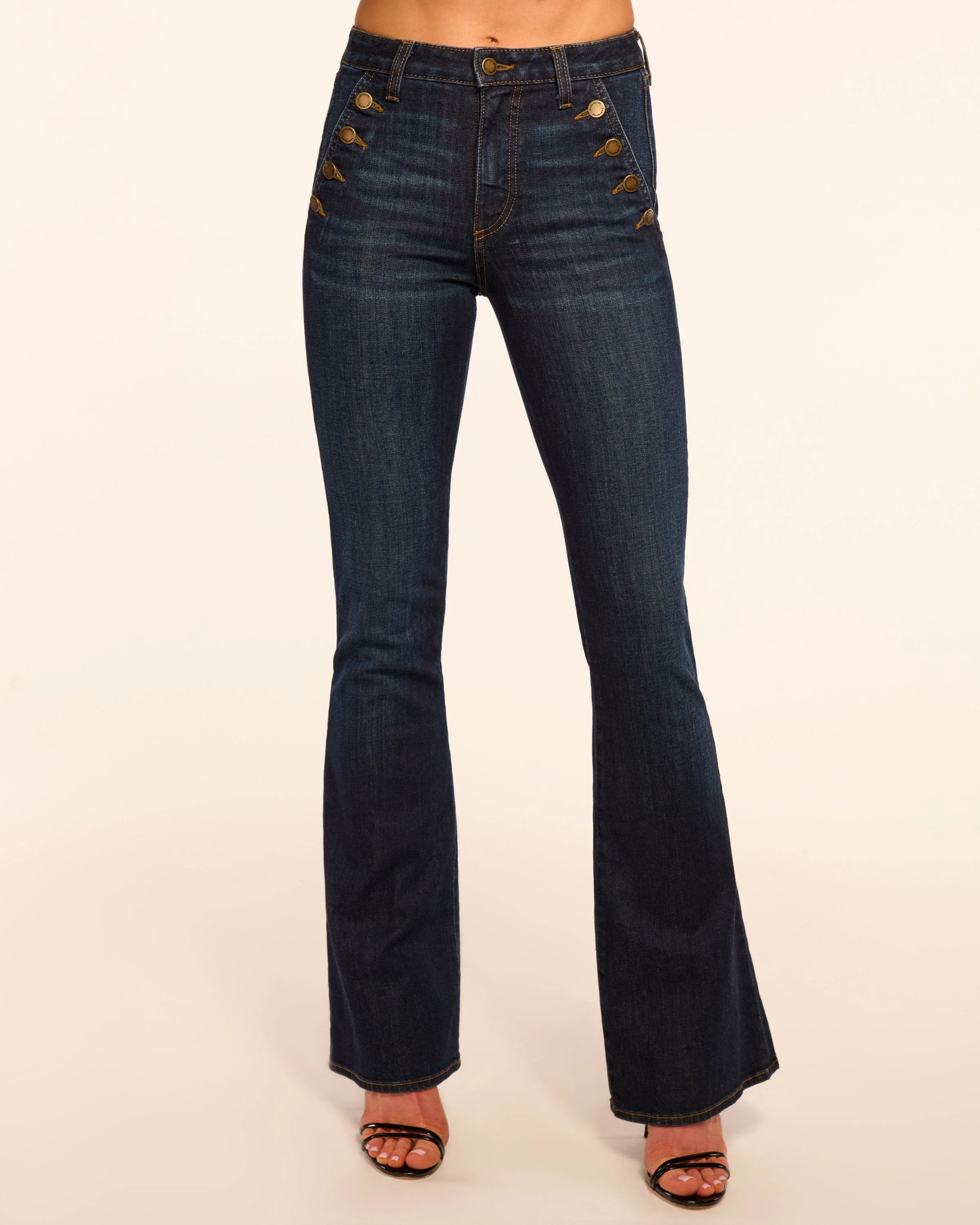 Helena High-Rise Flare Jean in Dark rinse | Ramy Brook