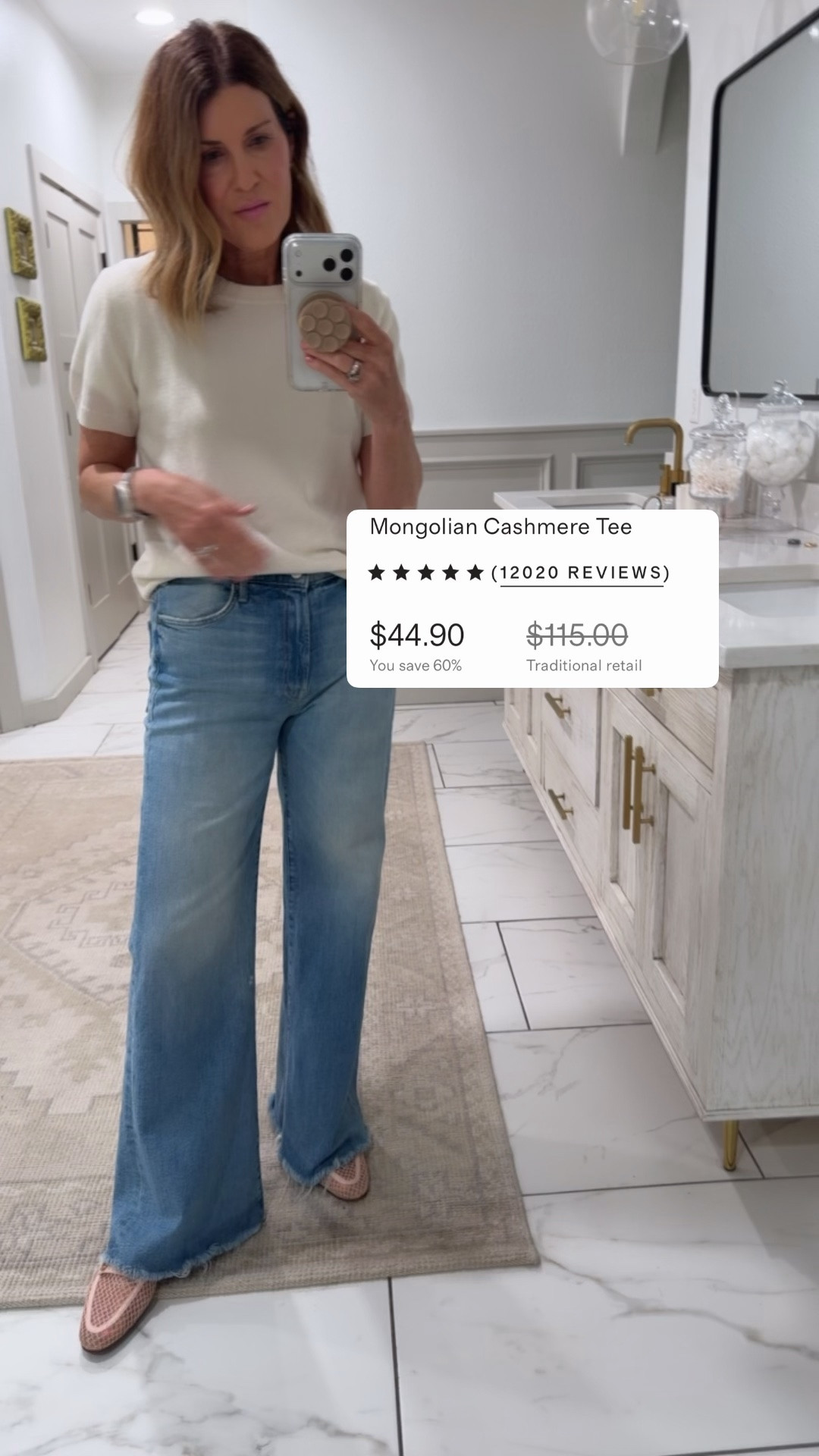 Ootd cashmere tee in small ivory