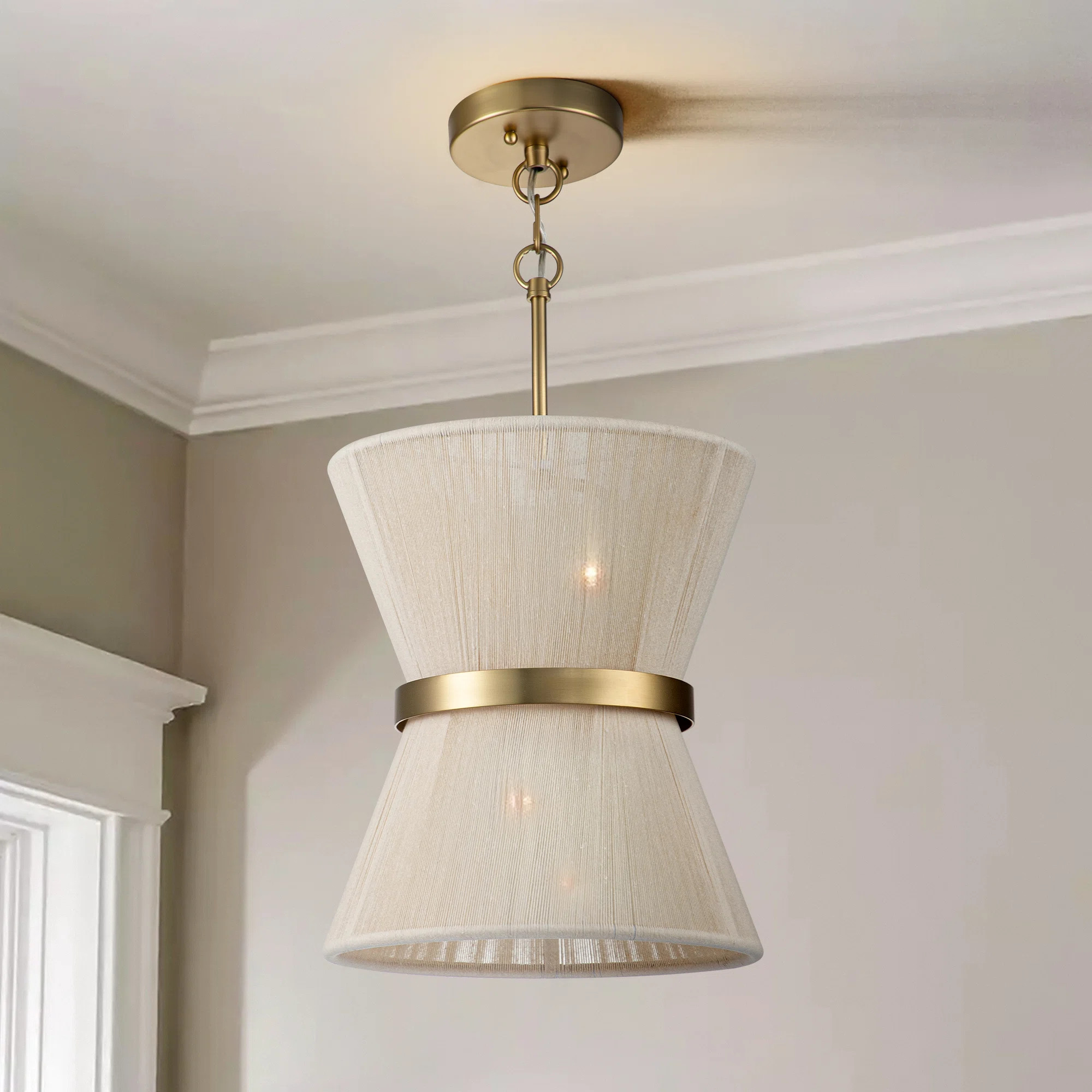 Joss & Main Claretta 2 - Light Bleached Natural Rope/Patinaed Brass Finish & Reviews | Wayfair | Wayfair North America
