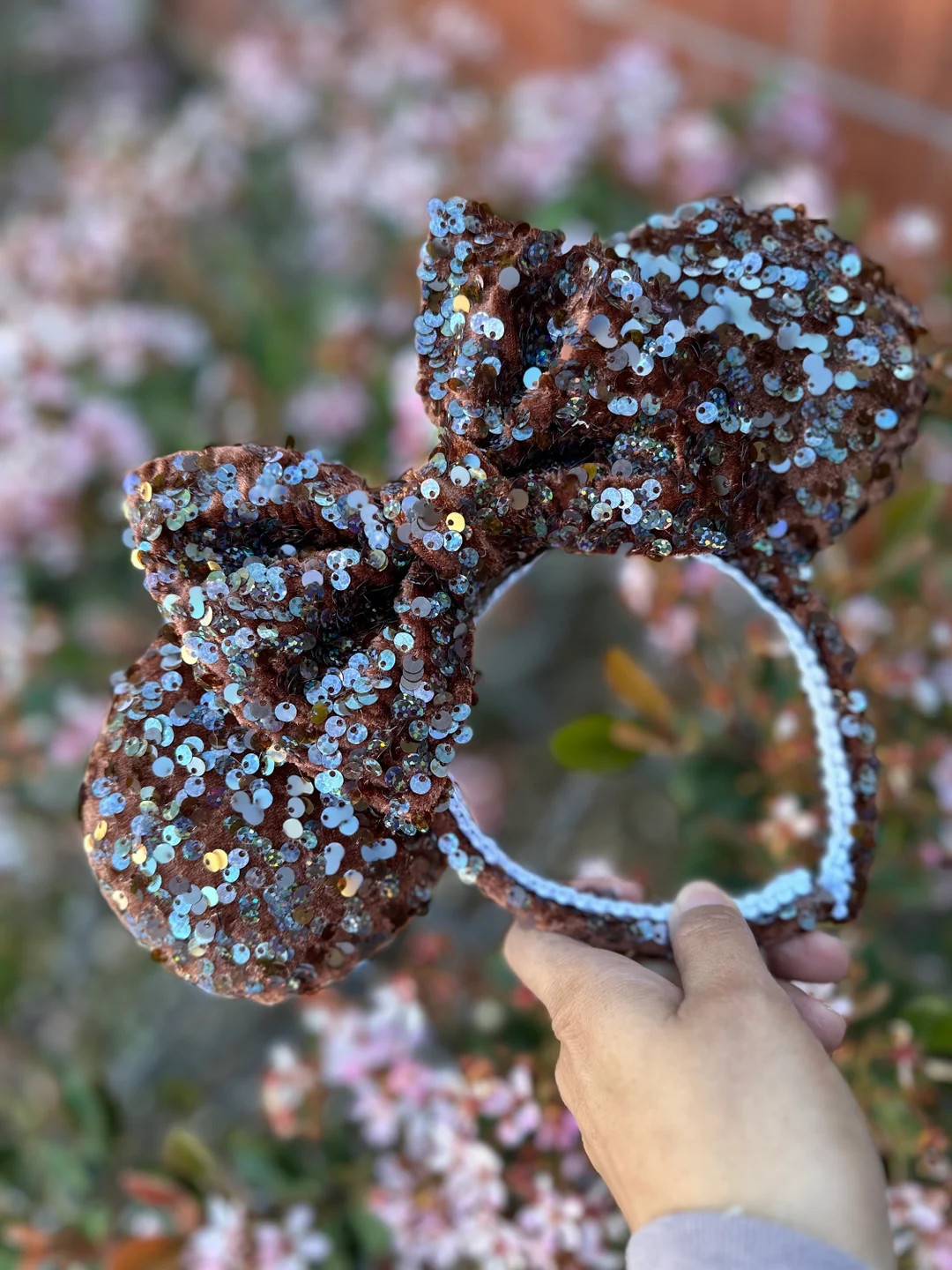 Brown Sequins Minnie Ears - Etsy | Etsy (US)