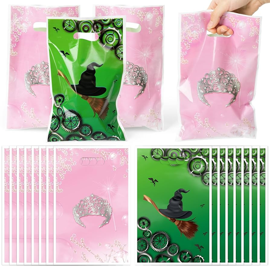 50Pcs Halloween Witch Pink Crown Party Favor Bag Candy Treat Bags Print Magical Witch Crown Flowe... | Amazon (US)