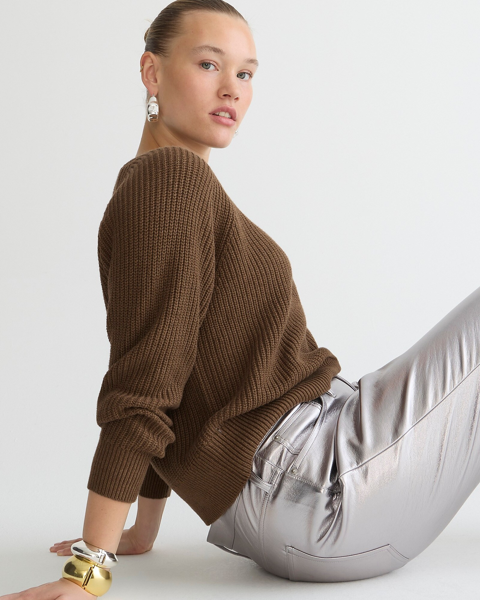 Cotton fisherman sweater | J. Crew US