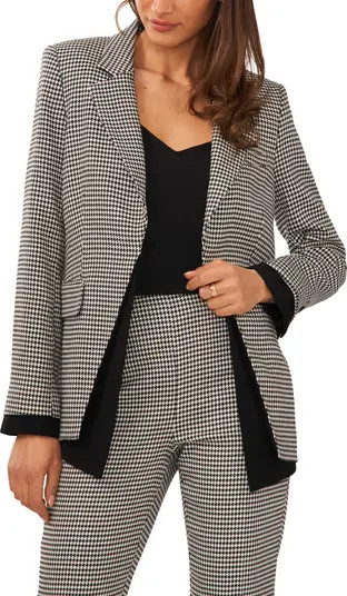 Houndstooth Check Contrast Detail Blazer | Nordstrom