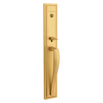 Baldwin Prestige Series Torrey Pines Satin Brass Single-Cylinder Deadbolt Keyed Entry Door Handle... | Lowe's